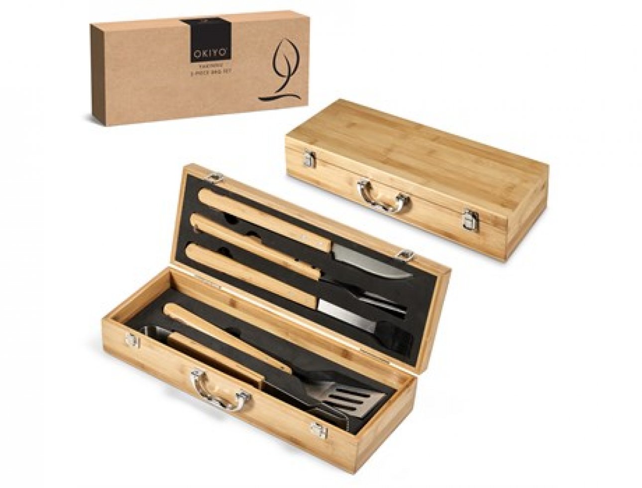 Braai set in bamboo case